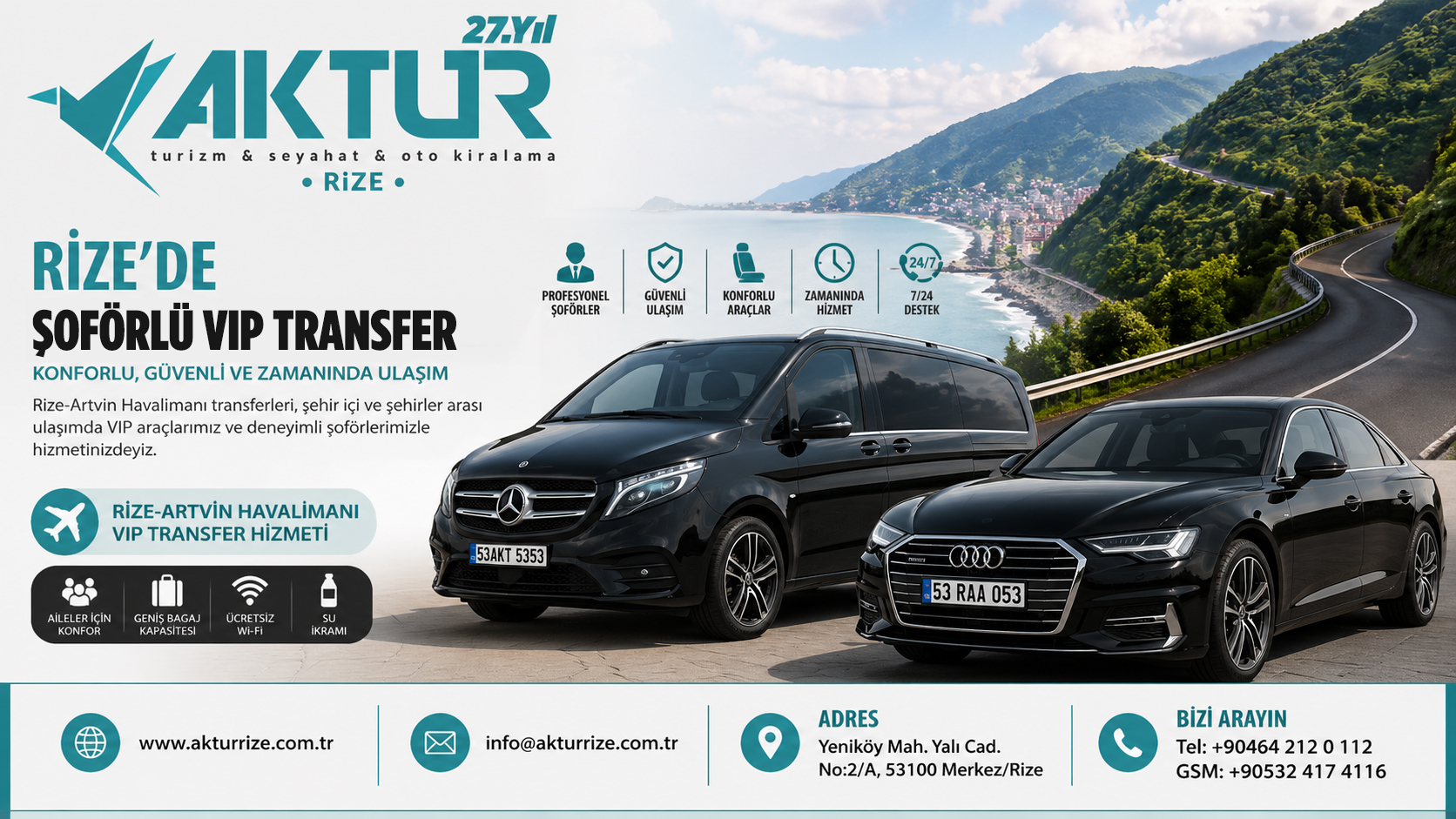 Rize Şoförlü VIP Transfer Araç Hizmeti